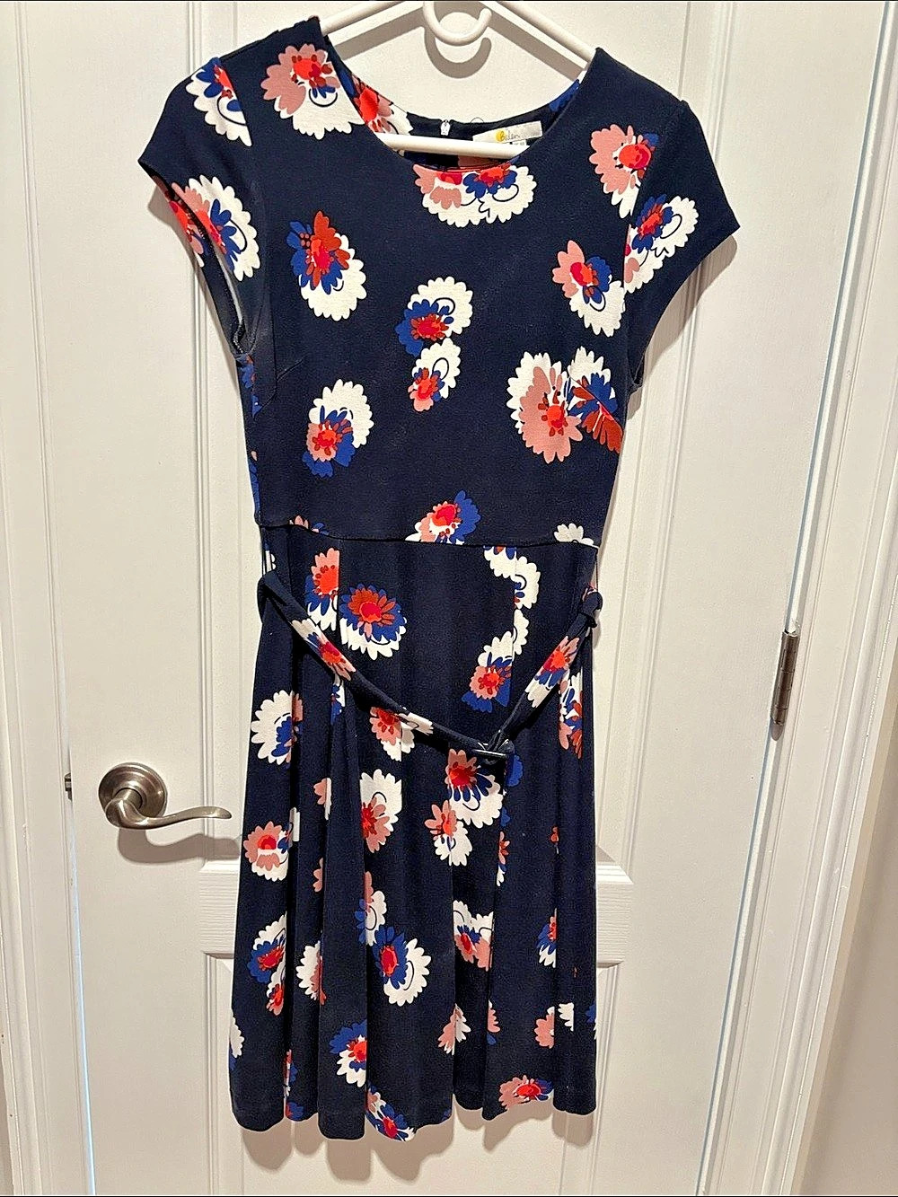 boden Floral Midi Dress in Blue & Red Size 4 Like New